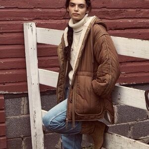 NWOT Doen Fauna Coat in Cinnamon Bark, Size XS